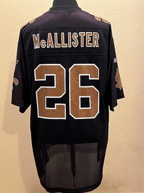 Reebok New Orleans Saints Deuce McAllister #26 NFL Jersey Mens Size L Black